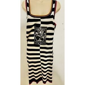 One-of-a-kind Beetlegeuse Themed XL, Scoop Neck Midi Warm Sleeveless Dress